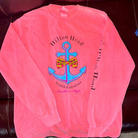 Hilton Head South Carolina (Southern Style) Anchor with Bow LS t shirt. Large . - Picture 1 of 6